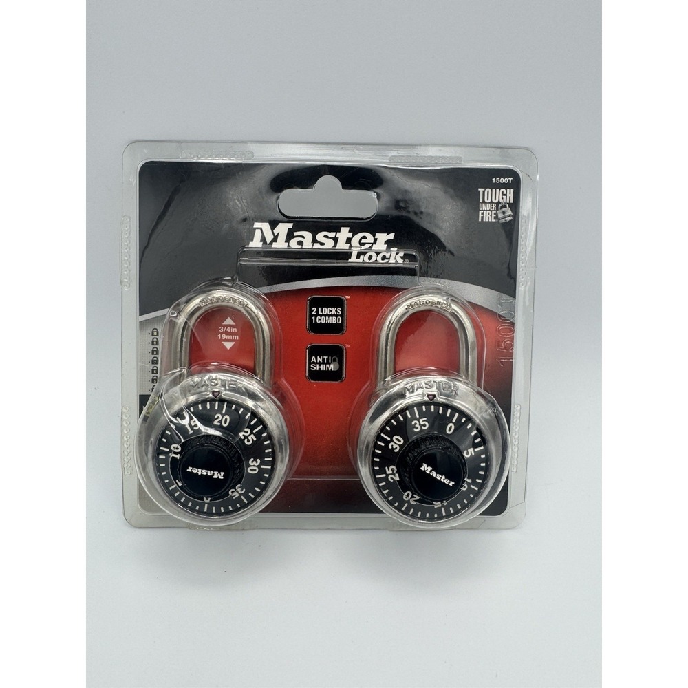 NEW Master Lock 1500T 2-Pack Matching Combination Padlocks Lock Locker FREE ship
